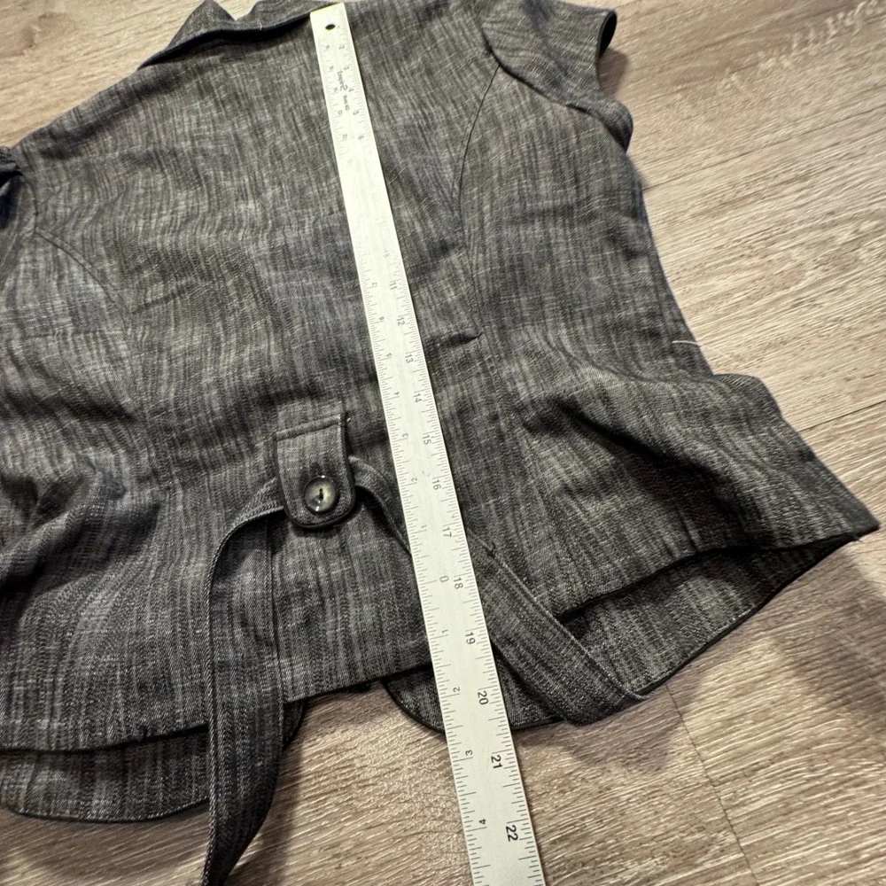 B Wear Blazer Women XL Gray Cotton Belted Office Career Byer California Jacket